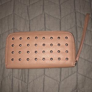 Target wallet/wristlet, tan with silver studs